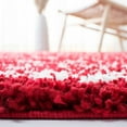 thumbnail image 4 of SAFAVIEH Arizona Teagan Geometric Shag Area Rug, Red/Ivory, 5'1" x 7'6", 4 of 8