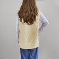 thumbnail image 4 of Puntoco Chaqueta Sin Mangas Con Estampado De Cuadros De Invierno Para Mujer, Cárdigan Con Parte Delantera Abierta, Abrigo De Peluche, 4 of 9