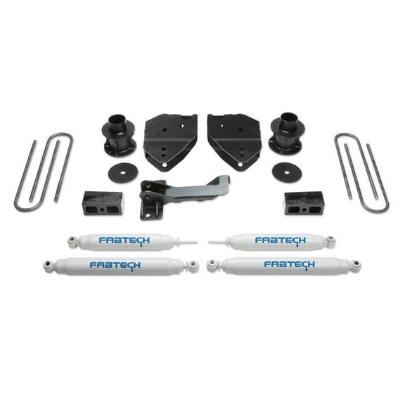 Fabtech 4" BUDGET SYS W/PERF SHKS 17-21 FORD F250/F350 4WD Fits select: 2017-2021 FORD F250 SUPER DUTY, 2017-2021 FORD F350 SUPER DUTY