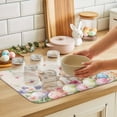 thumbnail image 5 of Dish Drying Mat for Kitchen Countertop, Cute Bunny Absorbent Microfiber Dish Mat Quick Dry Non Slip Draining Mat Kitchen Drying Pad for Dishes, Utensils 18x24 Inch Easter Eggs Spring Flowers Leaves, 5 of 9