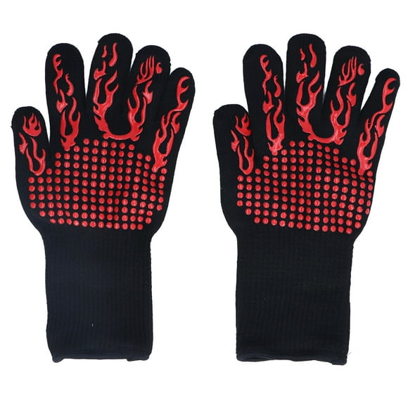 Guantes resistentes al calor de 800 ℃, lavables, con aislamiento, ignífugos, para asar a la parrilla al aire libre