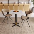 thumbnail image 4 of LeisureMod Round Dining Table with MDF Top and Powder-Coated X-Shaped Steel Base with Brushed Gold Accent Kitchen Table, Seats 2-3 Person for Modern Home Vail Collection, Light Wood Brown, 4 of 10