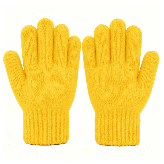XIBUFE Kids Gloves Full Finger Stretch Knit Winter Glove for Boys Girls 5-11 Soft Warm kids gloves