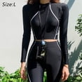 thumbnail image 2 of Womens Long Sleeve Rash Guard Swimsuit Sun Protection Sport Wetsuit Two Piece Swimsuit Set,L，G83187, 2 of 6