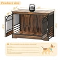 thumbnail image 3 of Fowroa 52 Inch Wooden Dog Crate Furniture, Double Arched Door Indoor Kennel for Extra Large Dogs Browm, 3 of 10