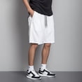 thumbnail image 2 of kamemir Shorts for Men Athletic Men's Shorts Pants Casual Drawstring Zipper Pockets(White,M), 2 of 4