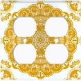 thumbnail image 3 of Metal Light Switch Plate Cover Mandala Yellow White Flower Tile Pattern MDL068, 3 of 13