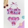 thumbnail image 4 of iiniim Big Girls Bikini Swimsuit Halter Crop Top with Swim Bottoms for Kids Tankini Beachwear Hot Pink 110, 4 of 7