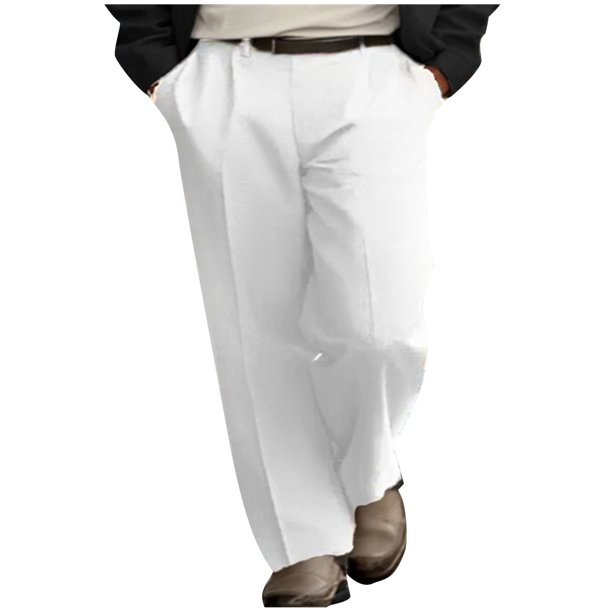 Puntoco Pantalones de estilo occidental para hombre, con bolsillos con inserción oblicua, botones y cremallera, para negocios