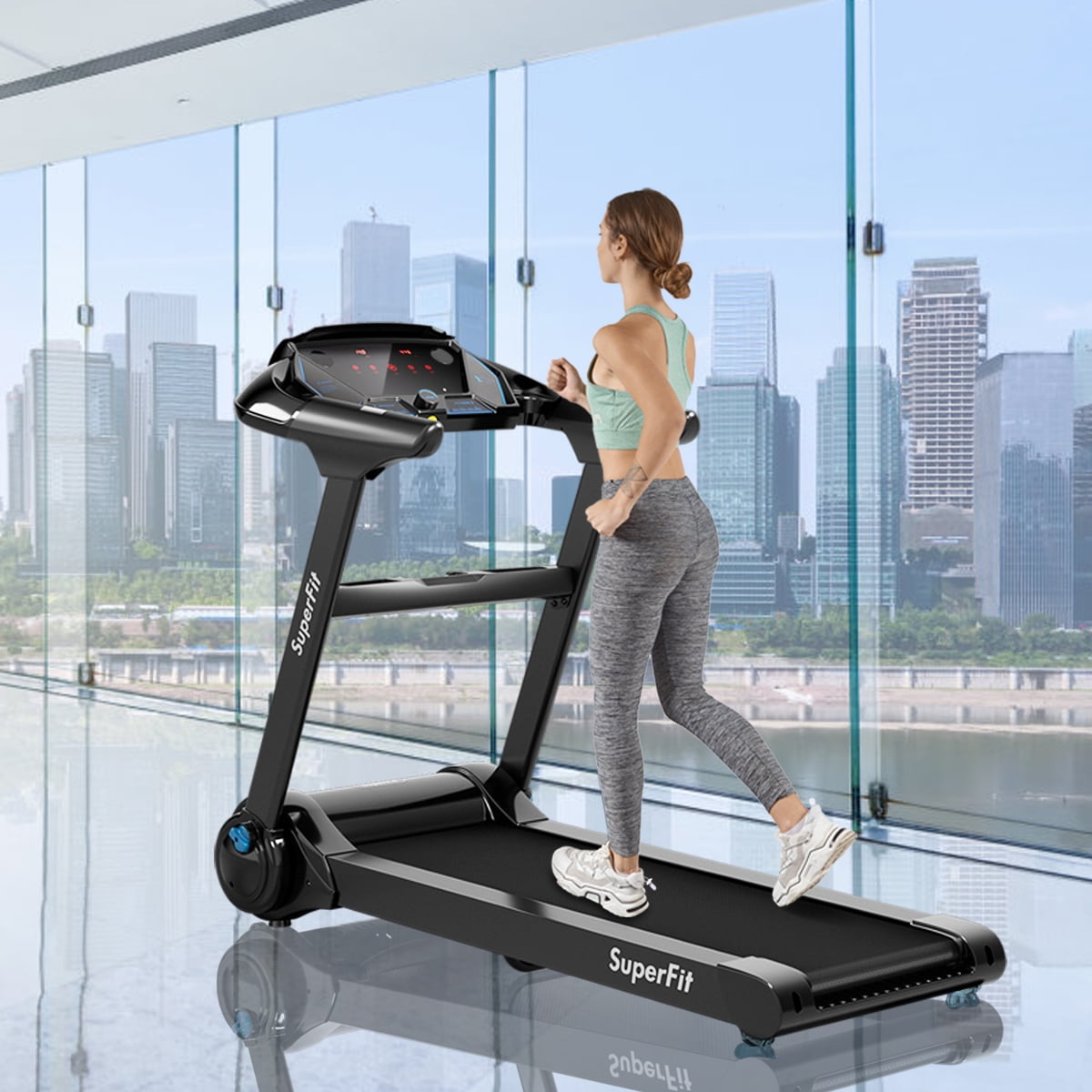 SuperFit 2.25HP Folding Treadmill Running Machine W APP Heart Rate Walmart