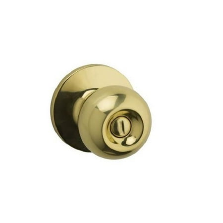 Kwikset Interior Door Handles Kwikset SK3000RG-3 Safe Lock Regina Privacy Round Corner Adjustable Latch, Strike Door Lock, Polished Brass ()