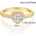 thumbnail image 3 of Gemsme Luxurious 18k Gold Plated Heart Cut Cubic Zirconia Wedding Engagement Rings Eternity Bridal Band Halo Rings, 3 of 5