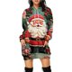 thumbnail image 3 of Vestido tipo jersey con capucha y elementos navideños divertidos con estampado digital 3D de Navidad para otoño, 3 of 5