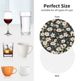 thumbnail image 6 of Rateoe Flowers Drawing Drink Coasters Set of 4 Leather Coasters Spill Protection for Table Desk,Durable and Non Slip Leather Coaster ,4 Inches Drink Mats-Round Shape, 6 of 6