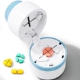 thumbnail image 1 of WJCA Precision Quarter Pill Cutter, Divides Tablets into Four Equal Parts for Vitamins, with Stainless Steel Blade, Blue, 1 of 7