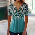 thumbnail image 2 of CEHVOM T-shirt à Manches Courtes Décontracté pour Femmes, Col Rond Imprimé, Ample, Blouse, Liquidation, 2 of 5