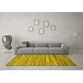 thumbnail image 3 of Ahgly Company Machine Washable Indoor Round Abstract Yellow Contemporary Area Rugs, 8' Round, 3 of 4