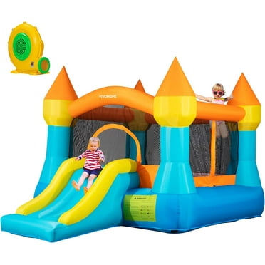 SPECSTAR Inflatable Bounce House Bouncer Jumping Castle with Slide 370W Air Blower for Kids Outdoor Backyard Indoor