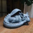 thumbnail image 7 of 22" L Large Sleeping Dragon Garden Outdoor Statue Mythical Decor for Lawn Yard Patio Pond Porch Deck Baby Sleeping Dragon Ornament Housewarming Birthday Presents for Friends Family, 7 of 7