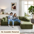 thumbnail image 6 of Ovios Sherpa Sectional for Living Room Modular Green Sleeper Sectional Couches and Sofas with Chaise Lounge Modern 104" Oversized L-Shape Sofa No Assembly Required, 6 of 10