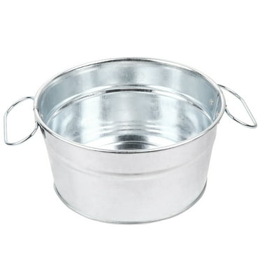 Monyance food serving bucket Metal Bucket Tin Pail Candy Box Bucket Container with Handle(5.91X5.91X3.15Inches)
