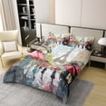 thumbnail image 2 of Erosebridal Housse de Couette en Coton 100 % à Impression à l'Huile Simple, Housse de Couette en Coton 100 % Style Rue Romantique Taille Simple, Déco Tour Eiffel, Réversible (Sans Couette), 2 of 6