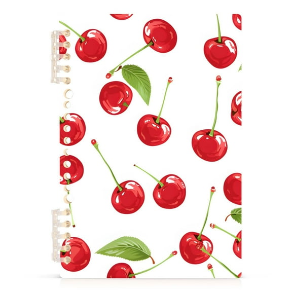 Spiral Notebooks Fresh Cherries 60 Sheets 120 Pages A5 Journal Notepad 8.3x5.7 Inch Thick Adjustable College Ruled Paper