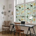 thumbnail image 5 of Cartoon Farmhouse Kitchen Curtains 54 Inch Length, Cute Watercolor Cabin Animals Trees Green Tiers Curtains for Bathroom Bedroom Cafe, Light Filtering Small Window Treatment Drapes 2 Panels 42"Wx54"L, 5 of 8