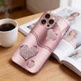 thumbnail image 7 of Curve Double Heart Hard Case for iPhone, Stylish Simple Curved Double Heart Pink Tempered Glass Full-coverage Drop-proof Phone Case for iPhone 17/16/15/14/13/12 ProMax (Pink, for iPhone 17ProMax), 7 of 7