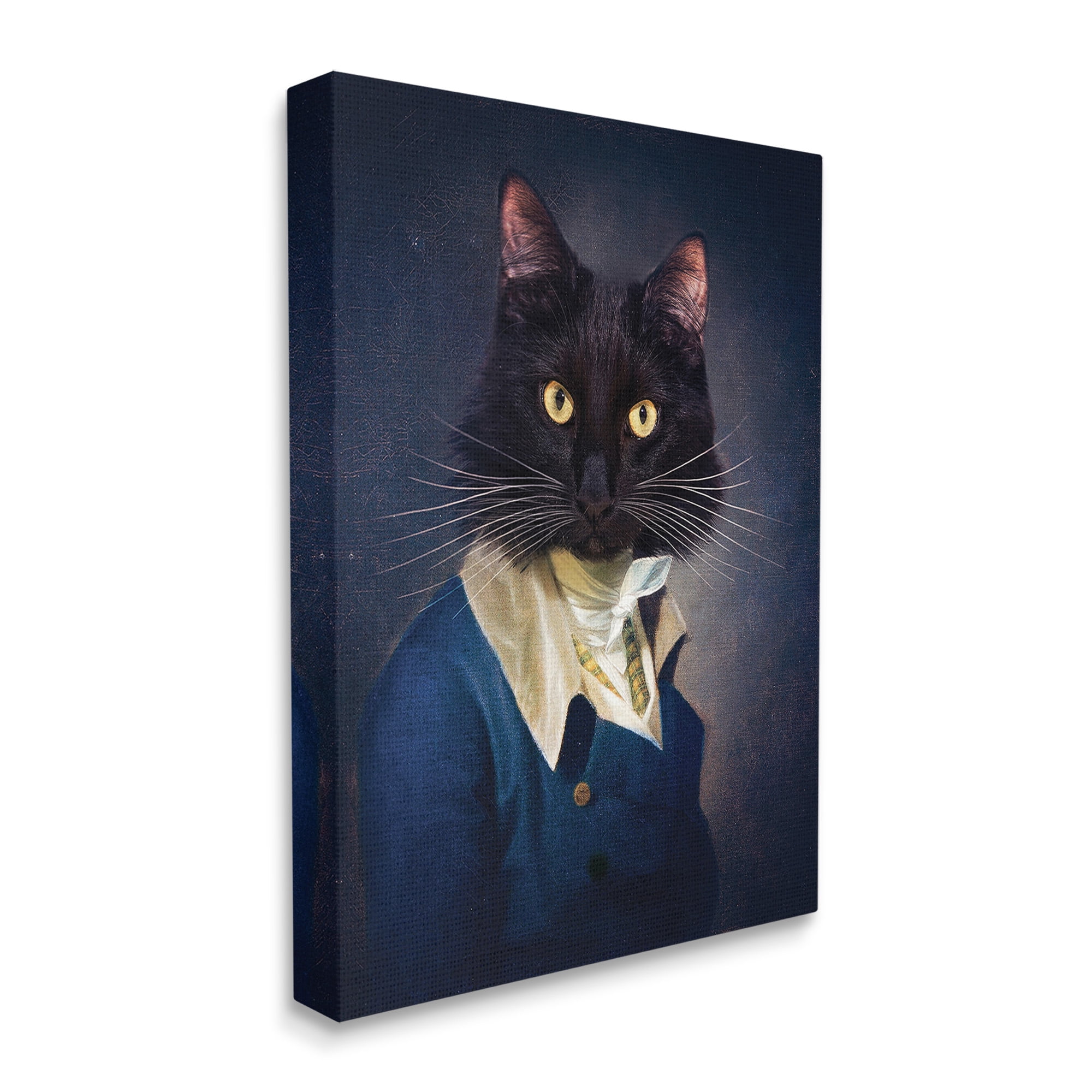 Stupell Industries Cat with Colonial Fashion Animals & Insects Painting Gallery Wrapped Canvas Art Print Wall Art, 24 x 30