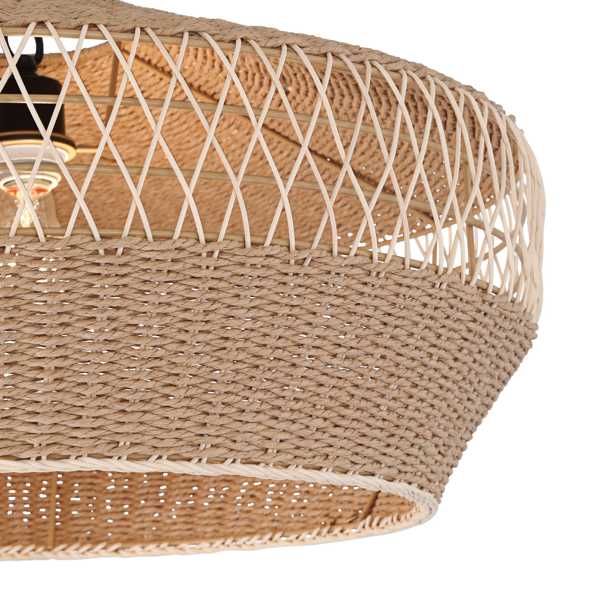 Regency Hill Matias 24 1/2" Modern Pendant Ceiling Light Fixture Dining Room Over Table Kitchen Island Hanging Brown Vine and Rope