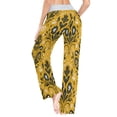 thumbnail image 6 of Women's Long Sleep Pants Home Pants Sleep Pants Wide-Leg Pants Design Elastic Fabric Casual Pants M Beautiful Yellow, 6 of 7