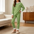 thumbnail image 3 of Lovzfmll Loungewear Set for Boys & Girls, Colorblock Ribbed Top & Joggers, Soft Home Wear for Little Girls, 9-10 Years, 3 of 9