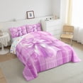 thumbnail image 3 of Manfei Kids Children Cartoon Ribbon Bow-Tie Full Size Comforter Sets 3-Piece,Love Heart Print Bedding Comforter Set,Geometric Stripes Lightweight Bedding Sets,Breathable Home Decor,Reversible, 3 of 8