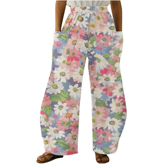 Birdeem Fashion Women Comfortable Printed Color Drawstring Leisure Pants Pockets Loose Pants