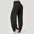 thumbnail image 6 of FNFYFH Women's Wide Leg Pants High Waisted Breathable Drawstring Lounge Pants Lightweight Soft Flowy Workout Yoga Pants, 6 of 8