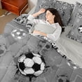 thumbnail image 4 of Homewish Sport Soccer 7-Piece Twin Bedding Sets For Children Teens Adults,Ball Gamer Bedding Comforter Set,Graffiti Splash Breathable Sheet Sets,Ultra Soft Home Decor,Reversible, 4 of 8
