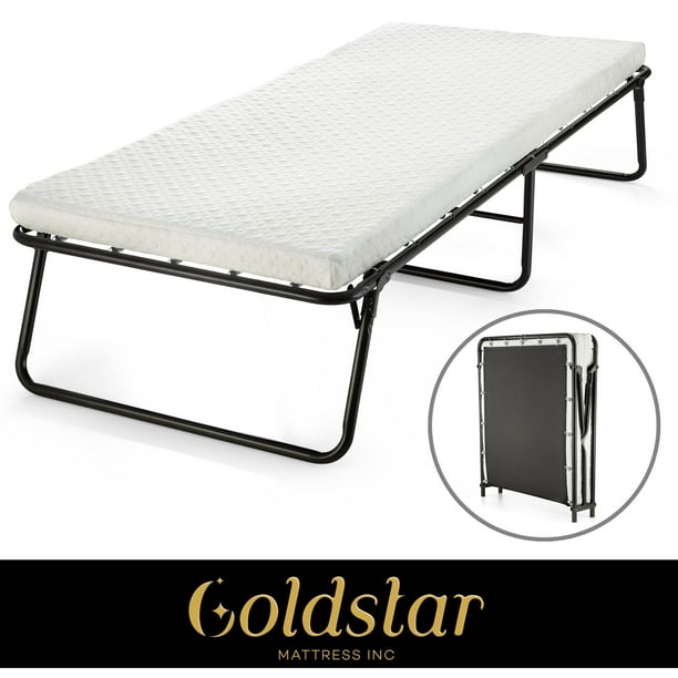 Gold Star Rollaway Guest Folding Bed, Cot with Foam Mattress Compact