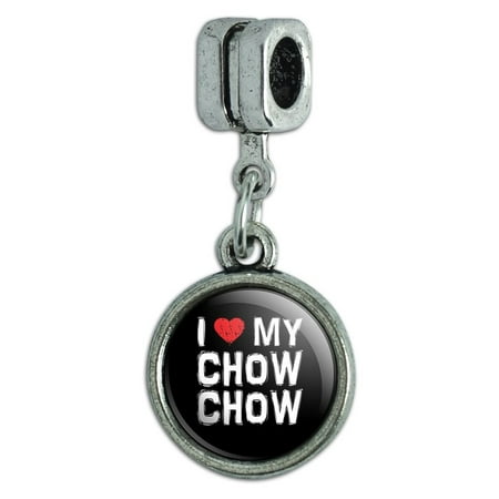 Love Kids Italian Charm - I Love My Chow Chow Stylish Italian European Style Bracelet Charm Bead