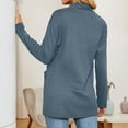 thumbnail image 5 of WTOBBY Women's Lightweight Cardigan Sweater Open Front Long Sleeve Thin Knit Jacket Casual Loose Fit Cover Up with Pockets Breathable Layer for Spring Fall,Blue L, 5 of 6
