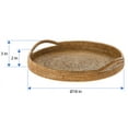 thumbnail image 4 of Kouboo La Jolla Round Serving Tray, Serving Tray With Handles, Hosting Tray, Party Tray, Ottoman Tray, Grill, Fruit, Display Tray, Honey Brown, 4 of 4