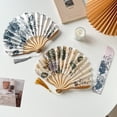 thumbnail image 5 of Slccxzc Folding Hand Fan Chinese Vintage Style Bamboo Silk Fan with Tassel, 5 of 7