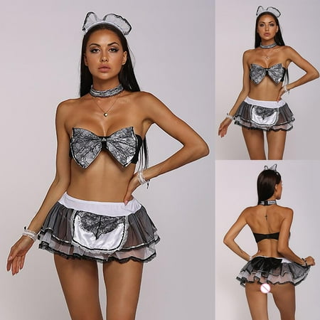 

Floleo Lingerie for Women Deals Women s Sexy Lace Role Play Lingerie Pajamas Sexy Lingerie Split Sexy Underwear Valentines Day Gifts