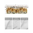 thumbnail image 2 of Kitchen Valances for Window, Hello Summer Blossom Sunflower Light Filtering Rod Pocket Valance Curtain, Retro Floral Green Leaves on Linen Short Curtains Window Topper for Bedroom 60x18in, 2 of 9