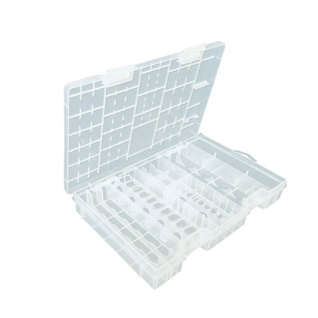 

NUOLUX Multifunctional Clear Portable Hard Plastic Battery Storage Case Battery Holder Battery Storage Box for 8 x Batteries - Large Size