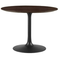 Modway Lippa Round 40" Wood Grain Mid-Century Modern Dining Table in Black Cherry Walnut