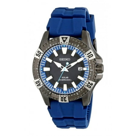 SEIKO Divers, Blue Strap, Round Black Dial, Men's Watch SNE283