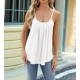 thumbnail image 2 of Dycnvjo Women'S Tank Tops Sleeveless Summer Top Spaghetti Strap Spring Shirt Loose Fit Beach Vacation 2025 Casual White L, 2 of 7