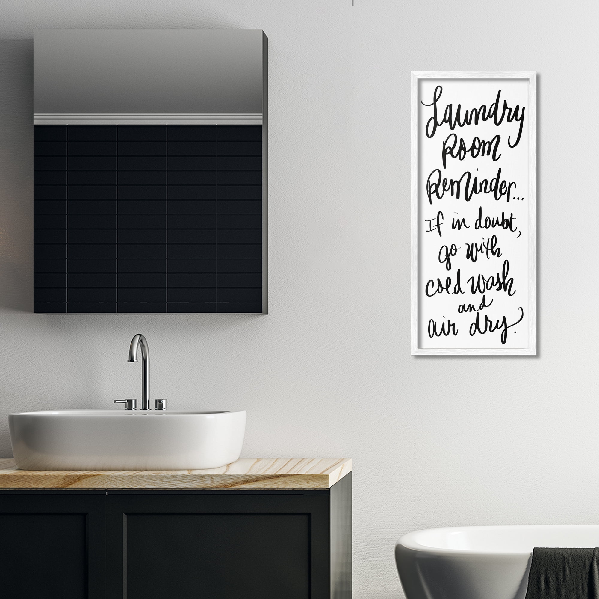 Stupell Industries If In Doubt Laundry Tip White Framed Giclee Art, design by SD Graphics Studio