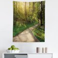 thumbnail image 1 of Outdoor Tapestry, Footpath Green City Park Sun Rays Freshness Hiking Forest Tranquil Botany, Fabric Wall Hanging Decor for Bedroom Living Room Dorm, 5 Sizes, Green Beige Yellow, by Ambesonne, 1 of 1